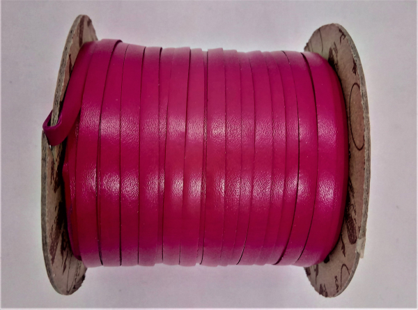 Känguru-Flechtband-Flechtlederriemen - Meterware  4,7 mm lose - Hot Pink